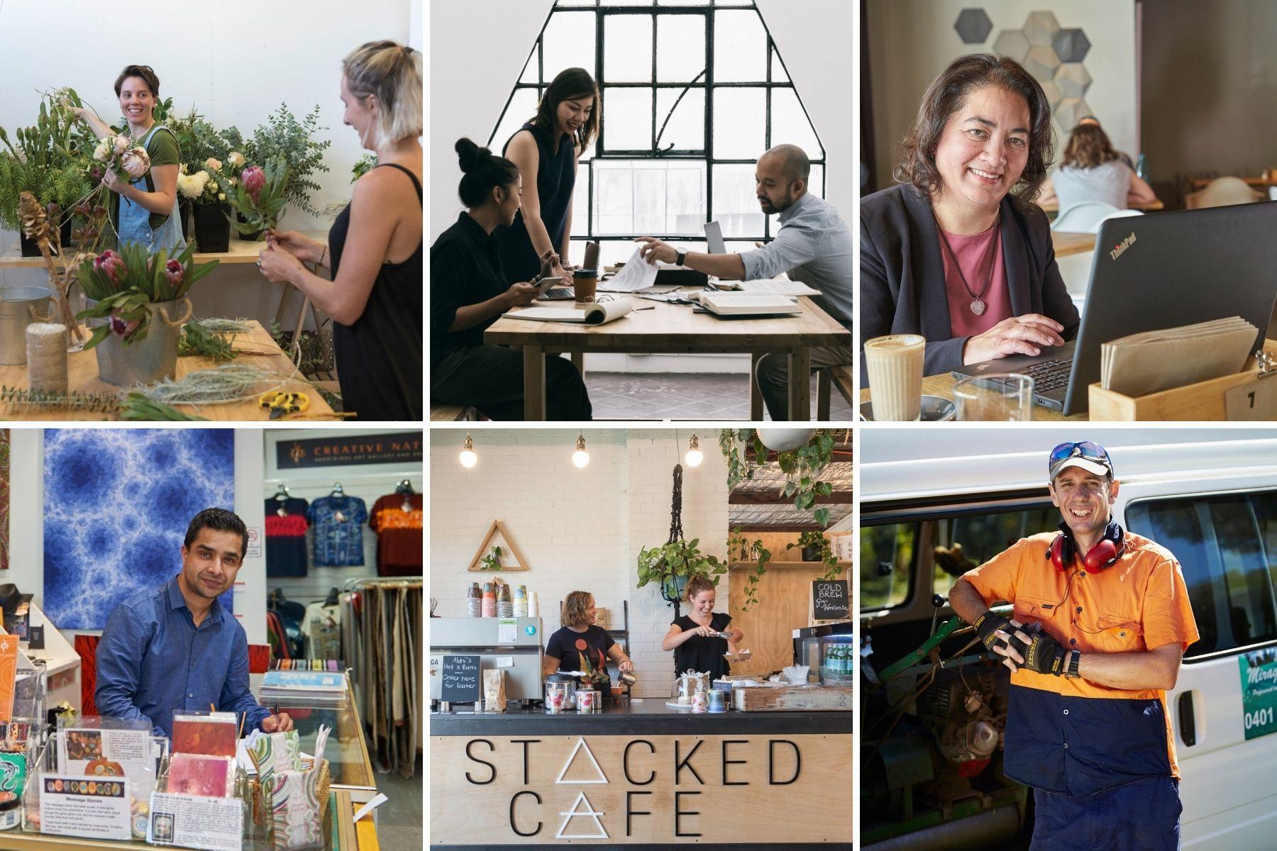 Montage of 6 different small businesses