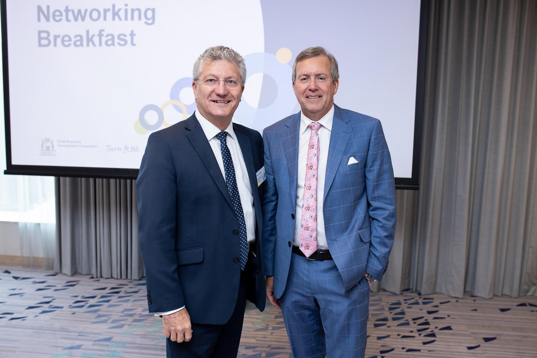 Photo of the Small Business Commissioner of Western Australia David Eaton and the Minister for Small Business Hon Reece Whitby MLA.