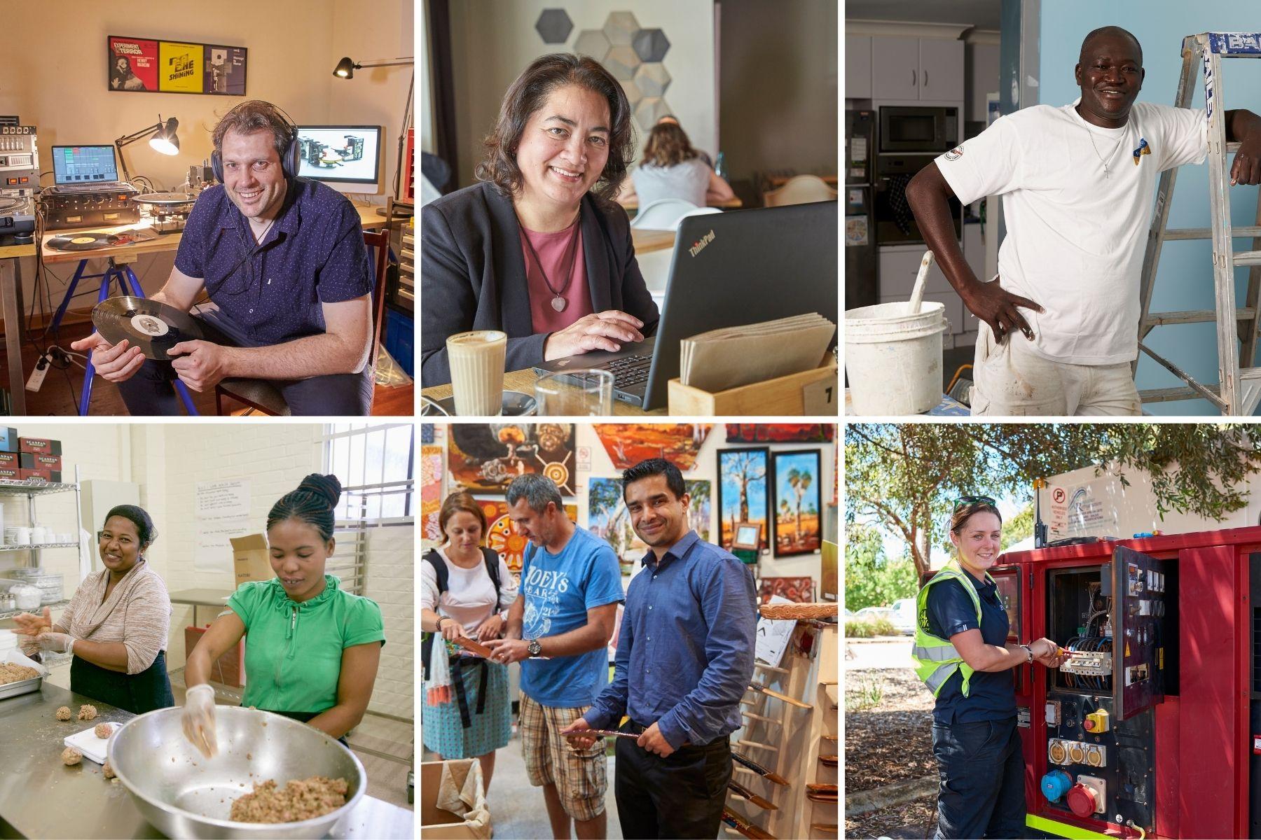 Montage of 6 different small businesses