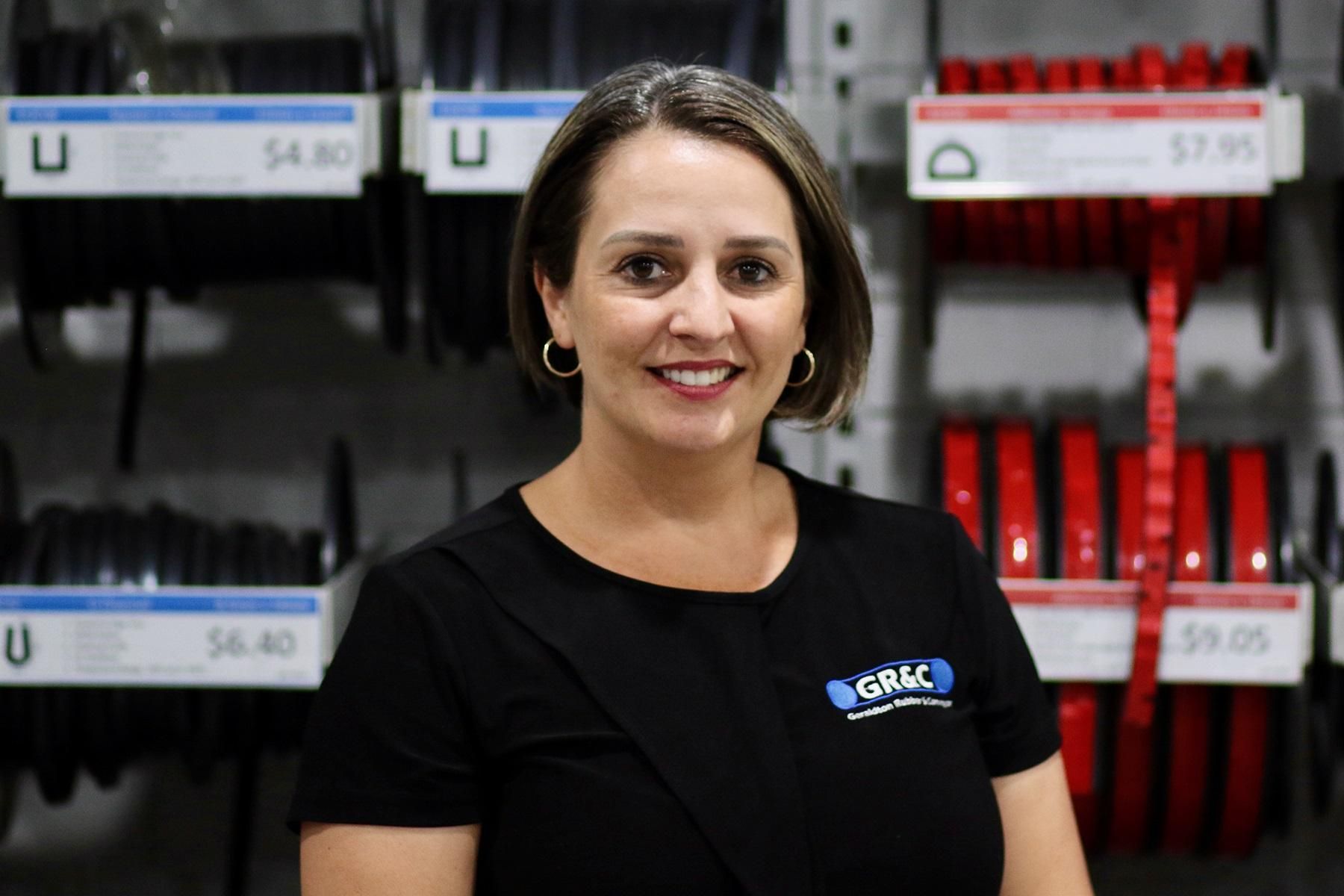 Photo of Maggie Jacobs, owner of Geraldton Rubber & Conveyor.