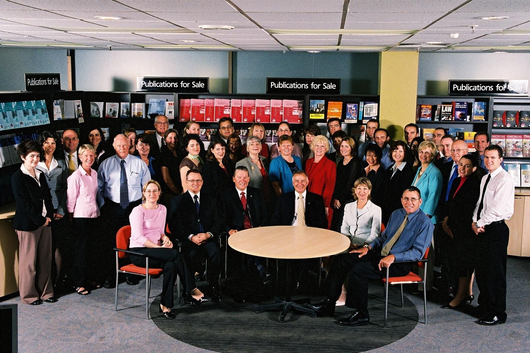 A photo of the SBDC team from 2004.